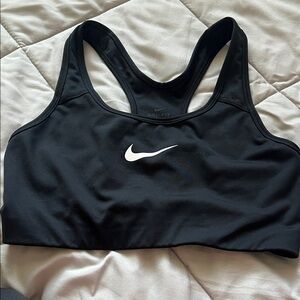 Nike Black Sports Bra with White Swoosh - Racerback Support